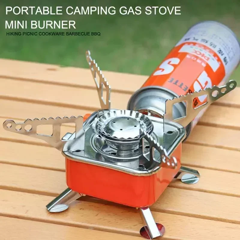 Portable Camping Gas Stove Mini Burner Cooker Foldable Windproof Cassette Stove Burner Hiking Picnic Cookware Barbecue BBQgrill