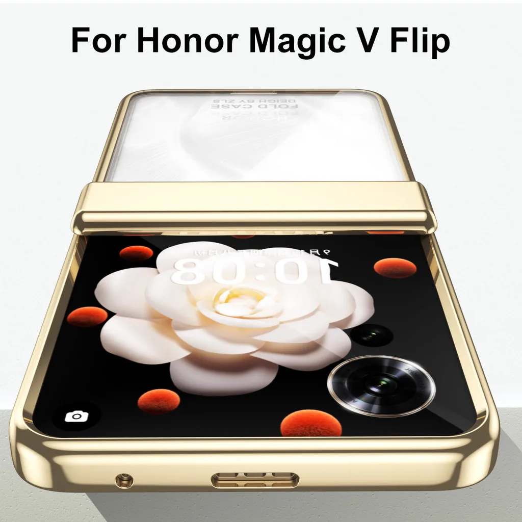 Folding Transparent Electroplated Phantom Case For Honor Magic V Flip Drop-resistant Full Protective Cover