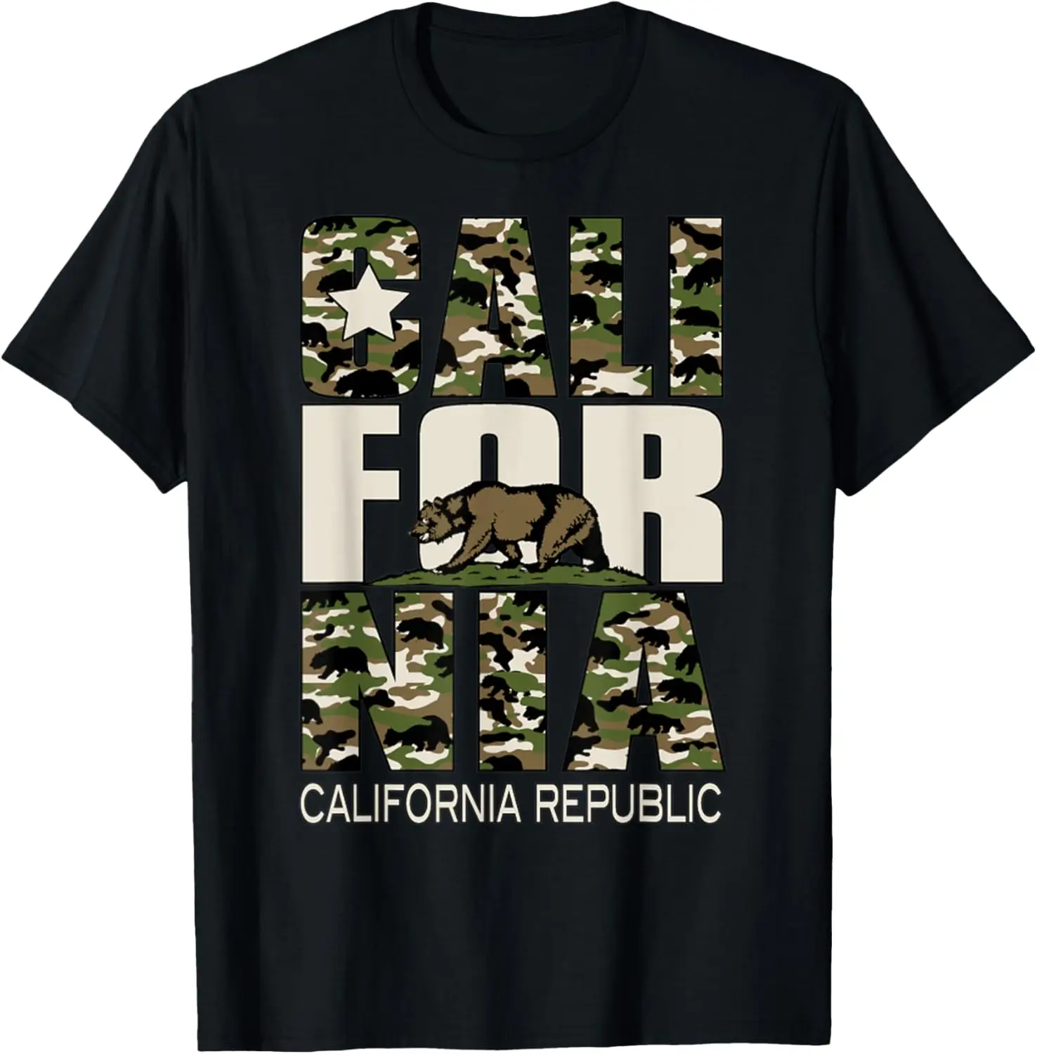 California Republic T-shirt Cali Life Camo California Tee T-Shirt