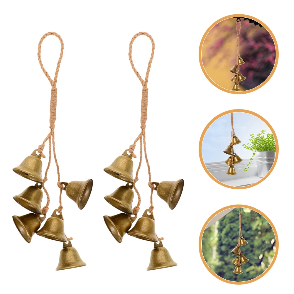 

2pcs Hanging Witch Bell Wind Chime Decorative Metal Outdoor Wind Bell Ornament Protection Charm Door Garden Home Decoration