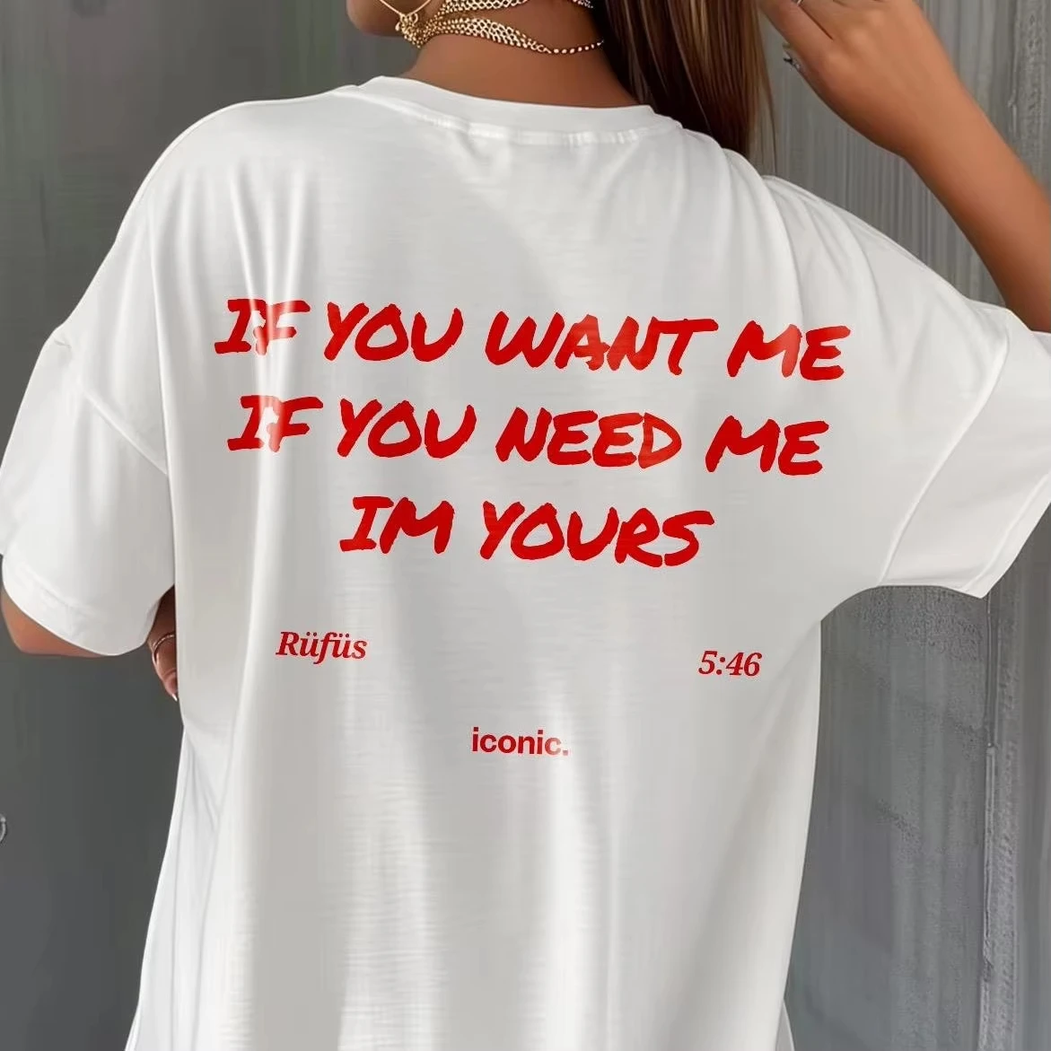 Vintage Rufus If You Want Me Lyrics EDM Band Graphic Tee Cotton Mens Womens T-Shirt Summer Streetwea