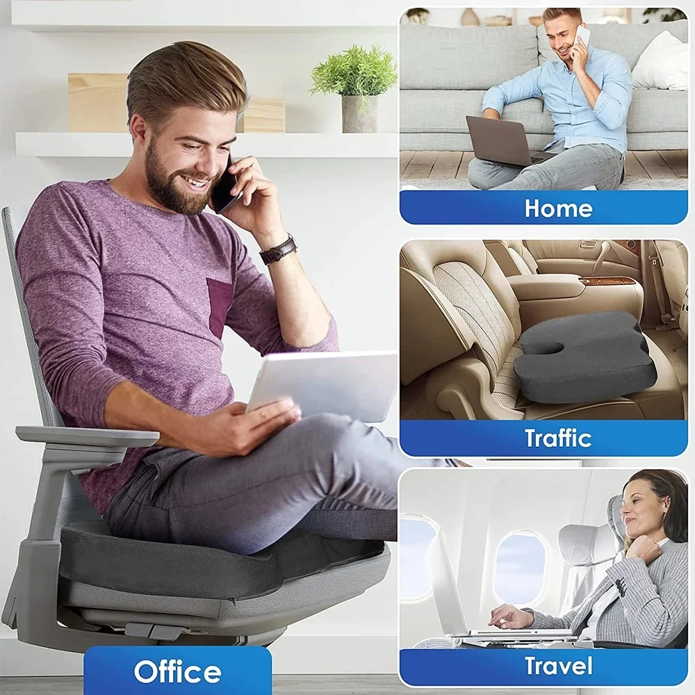 Slow Rebound Memory Foam Seat Cushion Ergonomic Hip Support Pad for Office Chair Buttock Shaping Chair Seat Pad