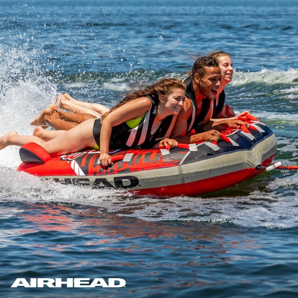 

Inflatable Towable Tube | 2-4 Rider Models | Dual Tow Points | Full Nylon Cover |Boat Tubes and Towables,Waterskiing Equipment