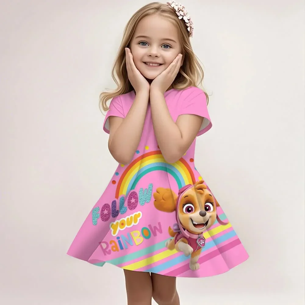 

3DPrinting Dog Cartoon Gabby Suitable for 3-14 Years Old Children Dresses Girls Party Dresses Girls' Dress Girl Clothing Clothes