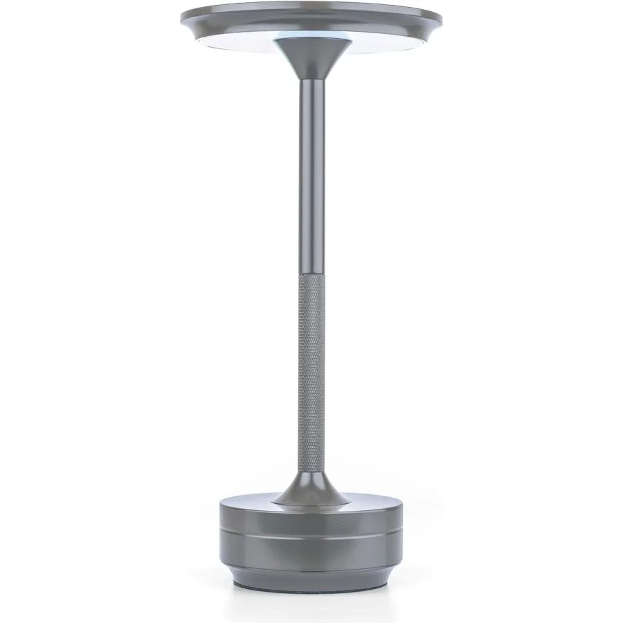 Draadloze oplaadbare aanraaklamp 5000 mAh batterij 20+ uur gebruik USB-C opladen 3 kleur- en helderheidsinstellingen Aluminium tafel La