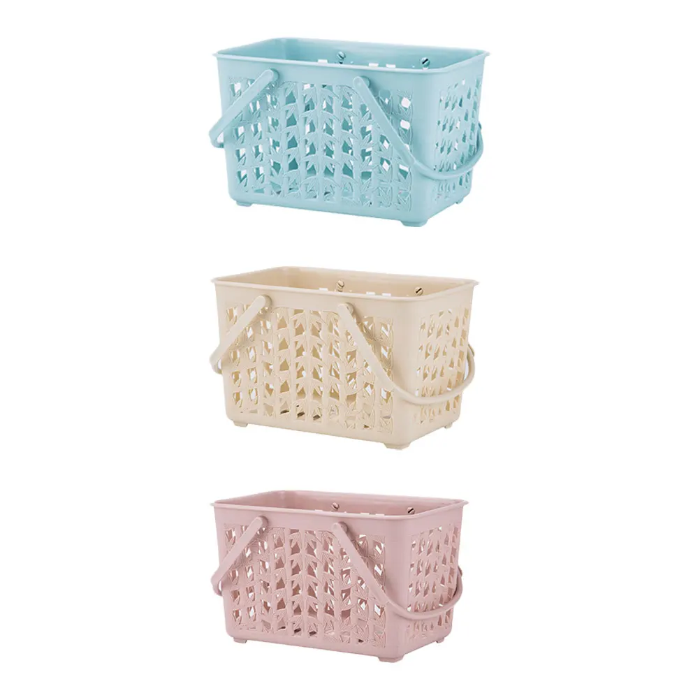 

3 Pcs Storage Basket Home Container Desktop Organizer Case Handheld Wave Closet Box Easy Toy Book Snack Storage Clean High End
