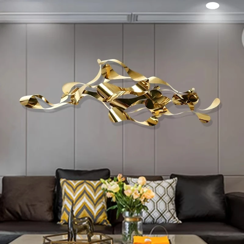 

New design home decoration gold metal material 3D wall decoration
