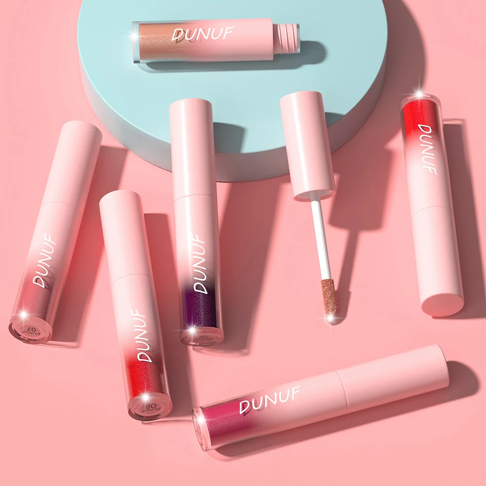 Brillo de labios de alto Color, encantador lápiz labial asequible, Cosméticos de belleza, lápiz labial líquido, no fácil de quitar, maquillaje