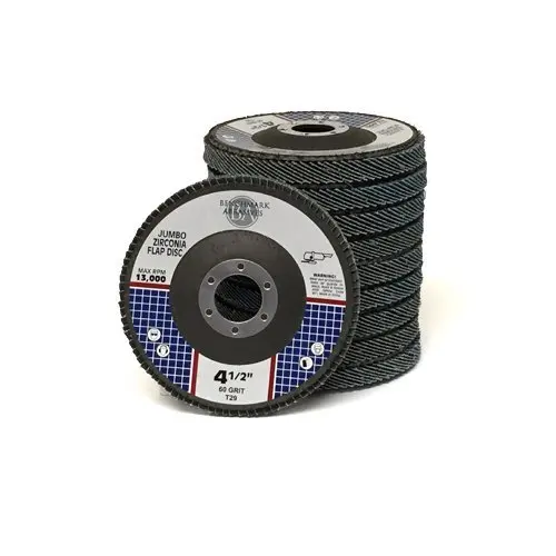 Benchmark  4.5" x 7/8" High Density Jumbo Zirconia Type 29 Flap Discs 4 1/2 for Angle Grinder, Sanding Discs, Finishing, Deburri