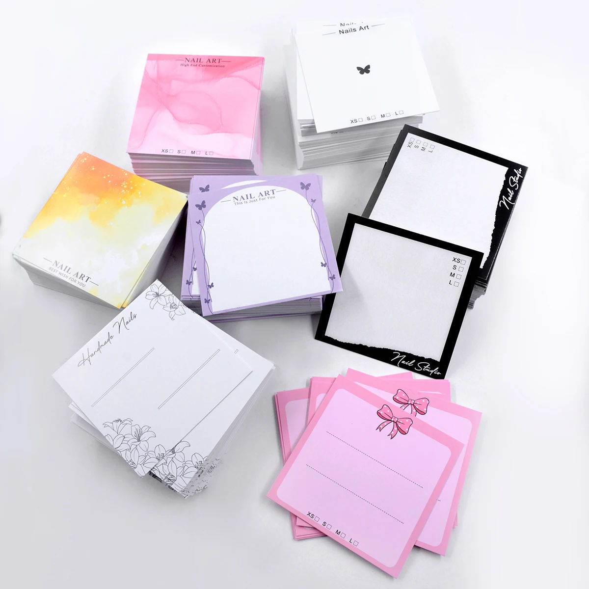 20pcs 7.5x7.5cm Nails Packing Cardboard Handmade Nails Packing Cards Nail Art Display Card Manicure Package Card nailfie Prop