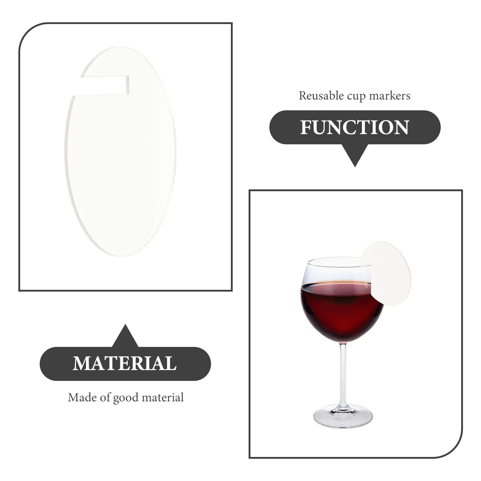

30pcs Acrylic Drink Markers Wine Glass Charms Round Shaped Party Cup Marker Reusable Wine Accessories For Home Bar Gathering