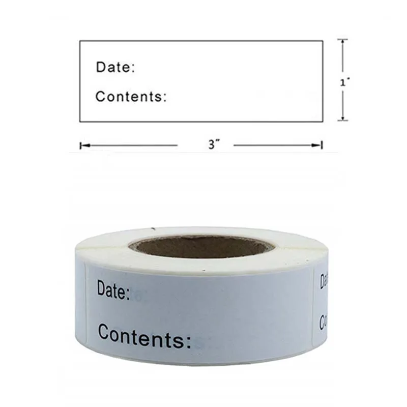 1 Roll Self Adhesives Removable Freezers Refrigerator Food Storage Paper Sticker Labels White Date Stickers For Home Storage