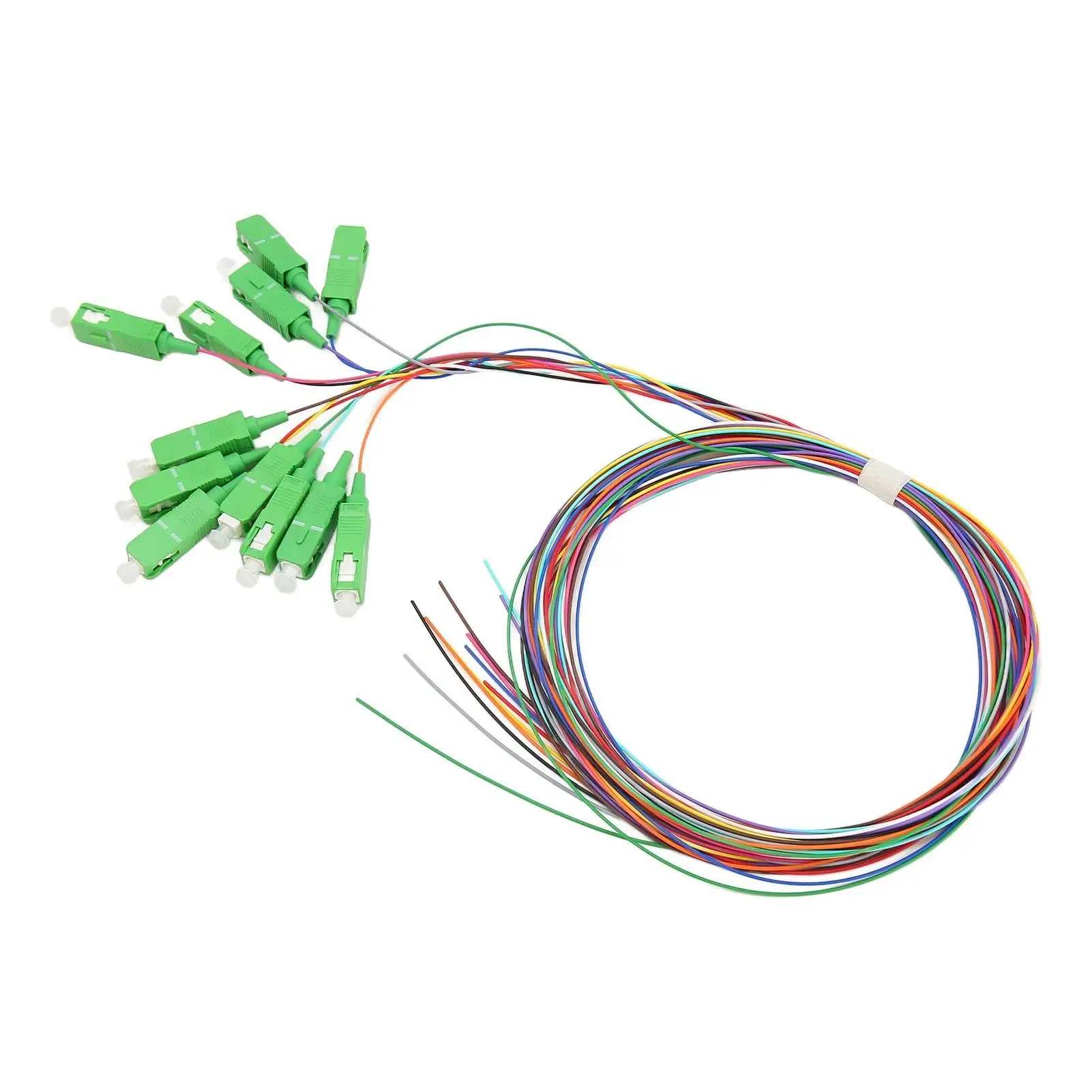 1.5m SC APC  Optic Pigtail 12 Strands, 12 Color Single Mode for Network for welding