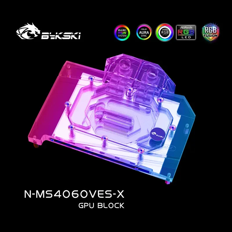 Imagem -06 - Bykski-bloco de Gpu para Msi Geforce Rtx 4060 Ventus 2x Preto 8g oc Gaming x 8g Placa de Vídeo Gráfica Refrigeração a Água N-ms4060ves-x