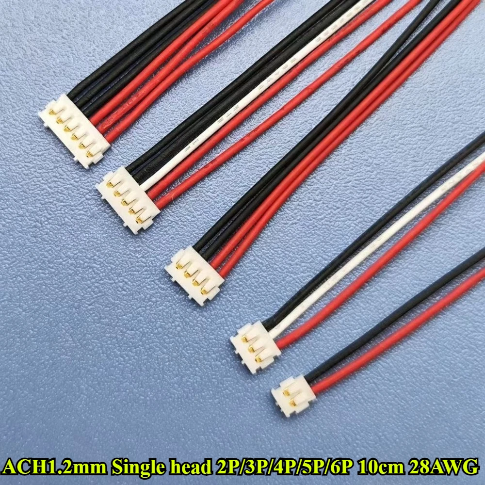 10/30/50Pcs JST ACH1.2mm Single Head 2P/3P/4P/5P/6P ACHR-03V-S Pitch 1.2MM Terminal Wire 10CM 28AWG Electronic Wire Connector