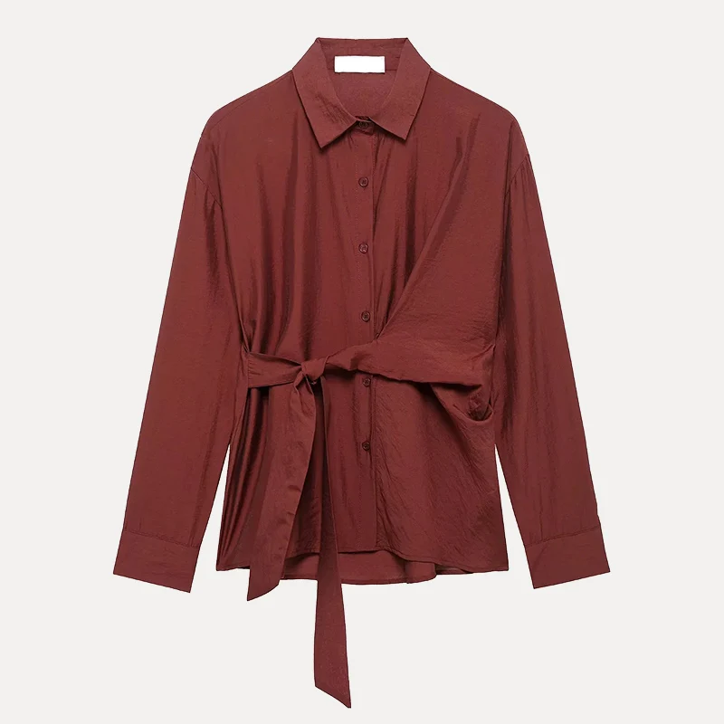 Printemps nouveau Sle femmes Faion trajet Long Sve ample irt Simple Match conception fibre de Polyester 00% décontracté irt