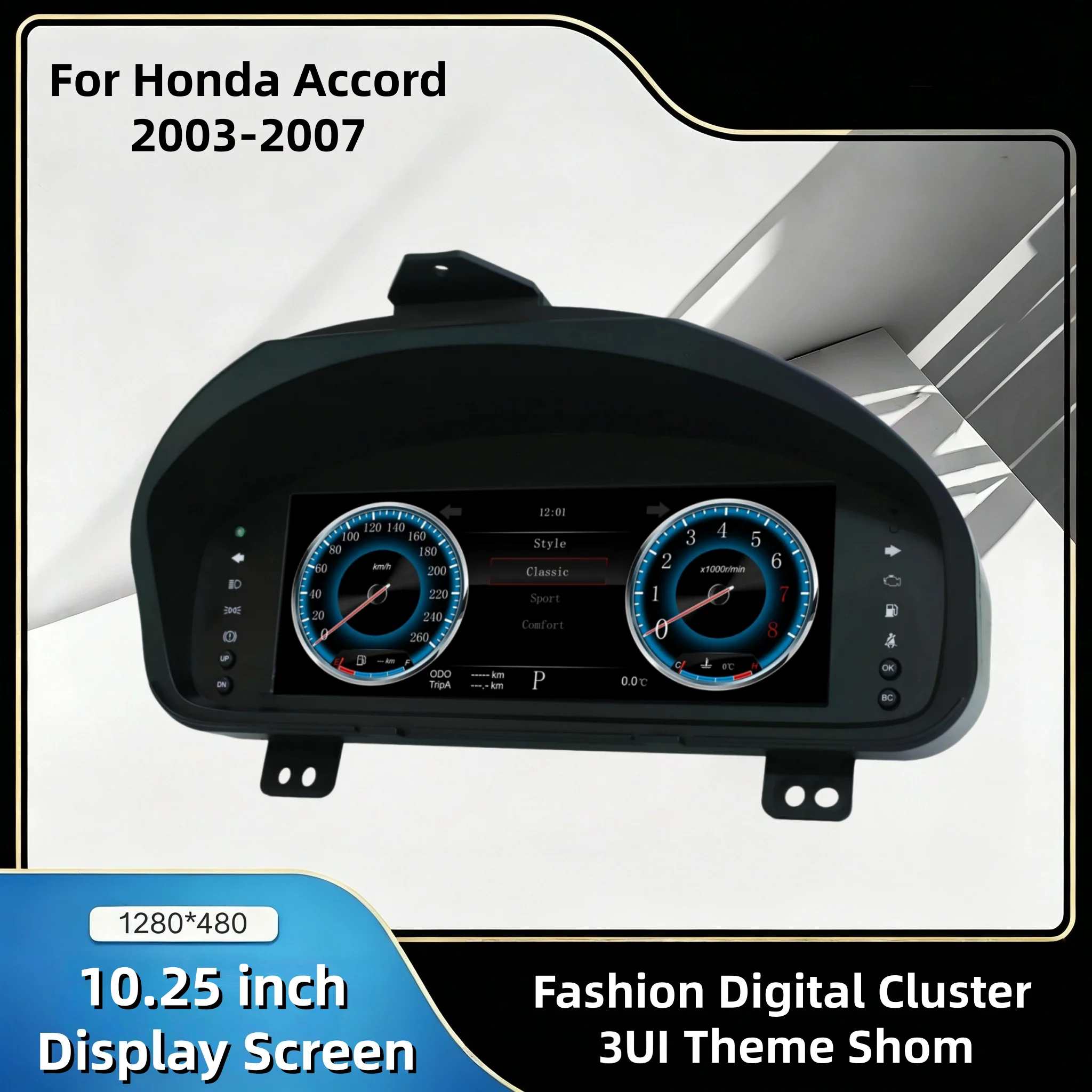 

10.25 Digital Dashboard For Honda Accord 2003-2007 Car Speedometer LCD Dashboard Virtual Cockpit Cluster Gauge Instrument Panel