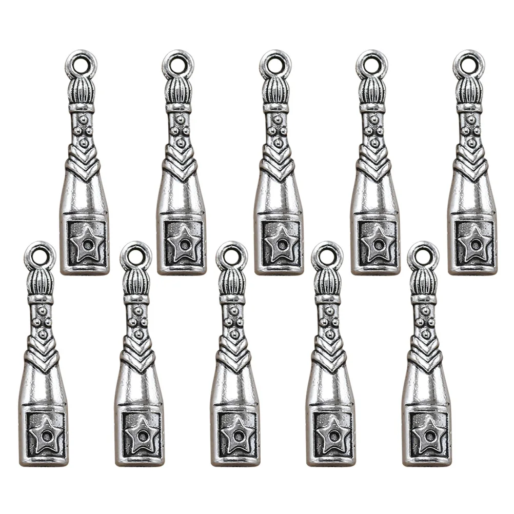 

10pcs Wine Pendant Alloy Charms DIY Wine Bottle Charms For Jewelry Making Jewelry Making Pendants Gifts Silver Necklace Bracelet