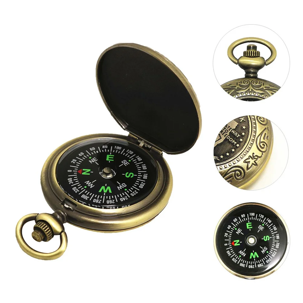 

Vintage Pocket Watch Compass Essential Tool for Hiking Camping Outdoor Travel Mountaineering