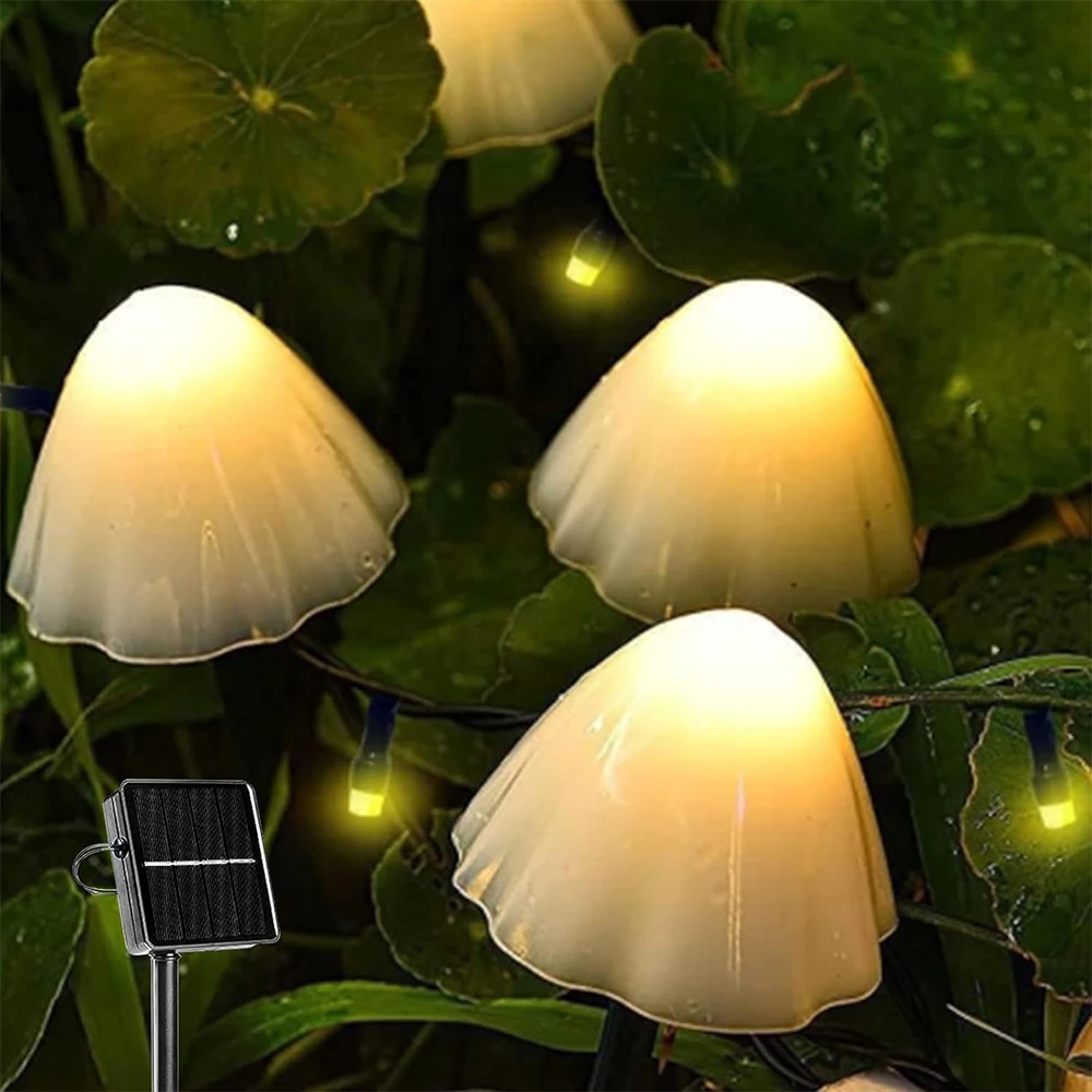 Zonne-verlichting String Paddestoel Gazon Kerstverlichting LED-zonnelampen Buiten Voor Tuin Patio Terras Pad Landschap Decoratie Lampen