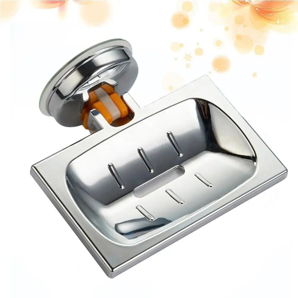 

Wall Mount Soap Holder Premium Chromeplate Metal Brushed Texture Contemporary Design Bathroom Kitchen Sponge Holder Soap Dish