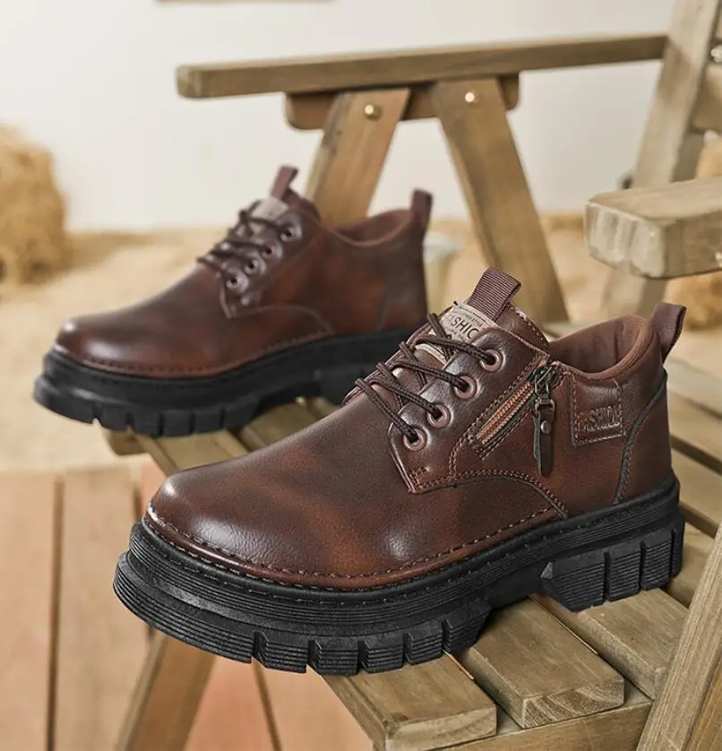 

Мужская повседневная обувь, обувь для работы на открытом воздухе, удобная, ручной работы, на четыре сезона, модная молодежная обувь, кожаная обувь для деловых встреч и вечеринок