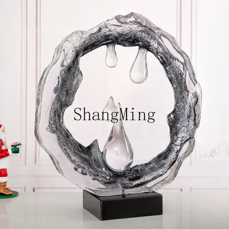 CL home living room entrance ornament transparent water drop resin soft ornament hotel lobby front desk decoration