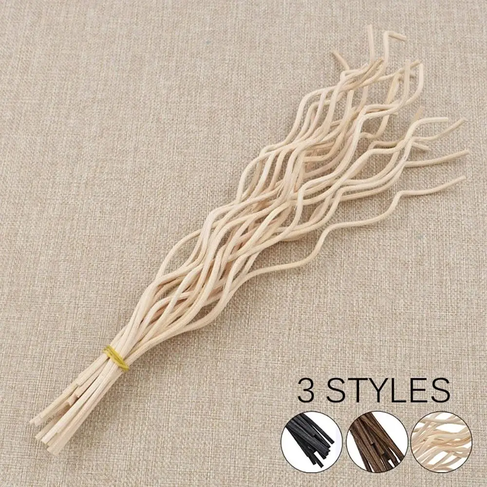 20Pcs Long Wavy Diffuser Stick Reed Fragrance Black Coffee Air Freshener Rattan 28CM Home Fragrance Replacement Refill Sticks