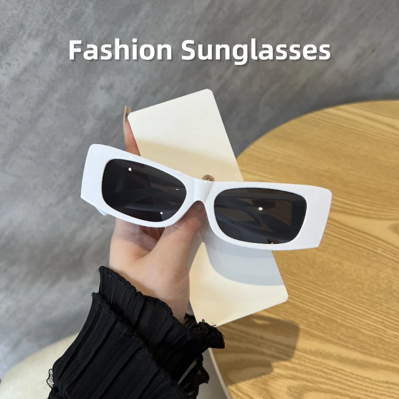 

Summer New Small Box Sunglasses Ladies' Fashionable Travel Outfit Minimalist Full Frame Street Photography Glasses Unisex