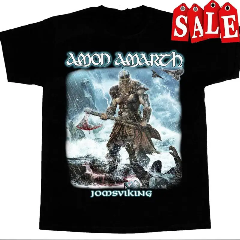 Am0n Amarth Jomsviking Black T Shirt Cotton