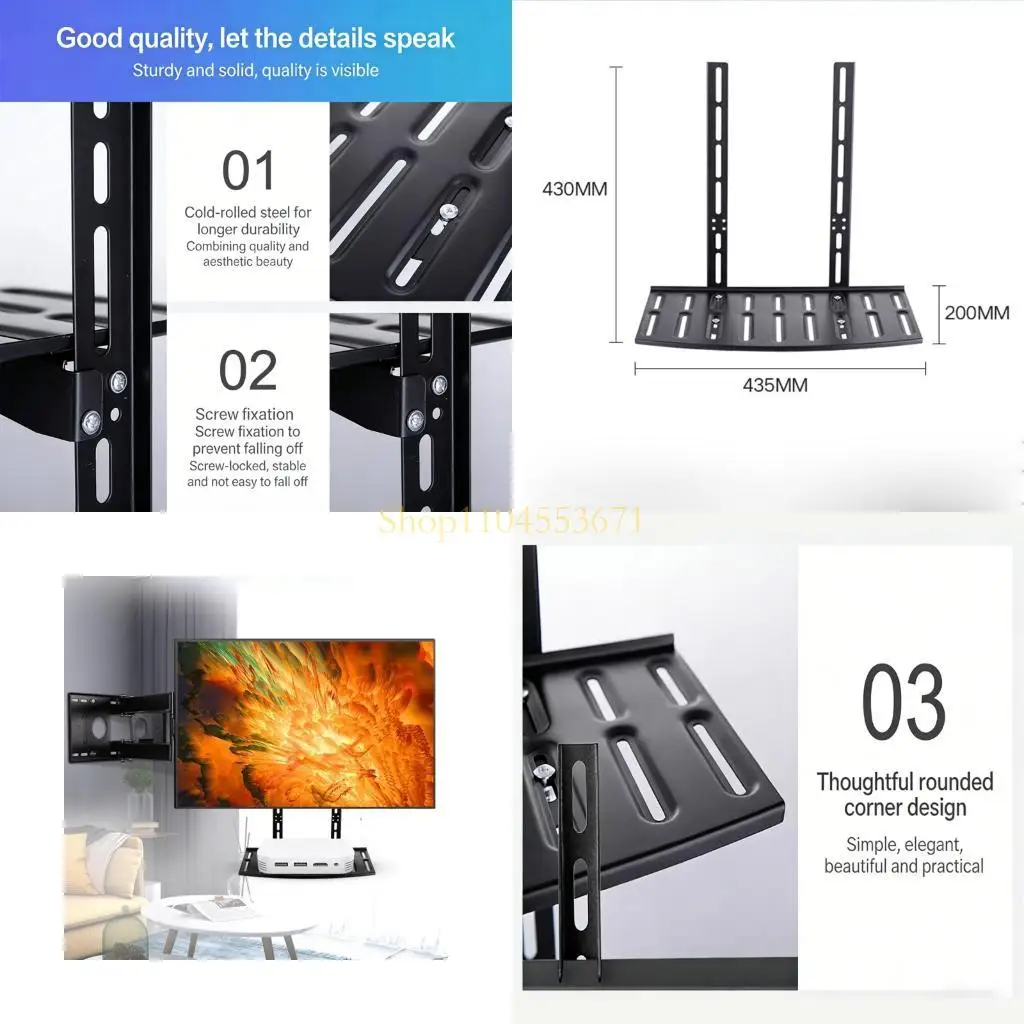 Best Seller Steel TV Soundbar Mount For Screens Covering VESA From 100x100 To 400x400mm