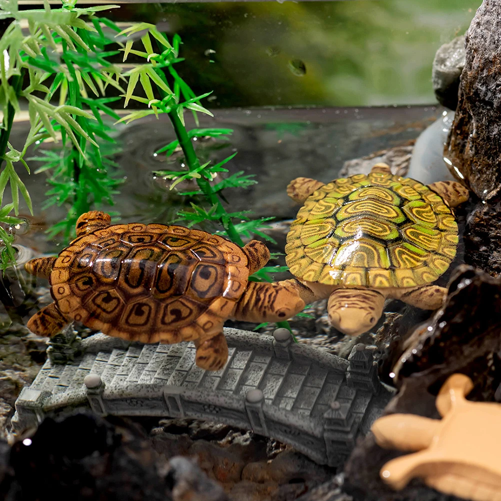 

12 PCS Floating Turtle Figurines Fish Tank Accessories Resin Mini Animal Figurines Aquarium Decoration Miniature Landscape