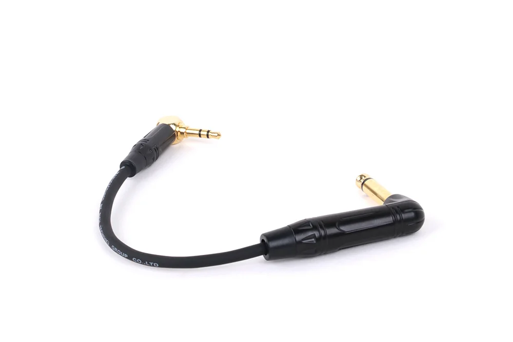 1pc Gold platte rechtwinklig 6,35 Mono-Buchse auf 3,5 Stereo-Buchse unausgeglichenes Lautsprecher verstärker kabel für Gitarren-Keyboard-Kabel – Detail 4