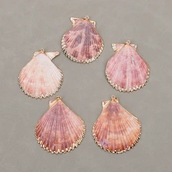 APDGG 5Pcs Natural Sea Shell Scallop Pendants Charms For DIY Necklace Bracelet Anklet Furniture Accessories Sewing Craft