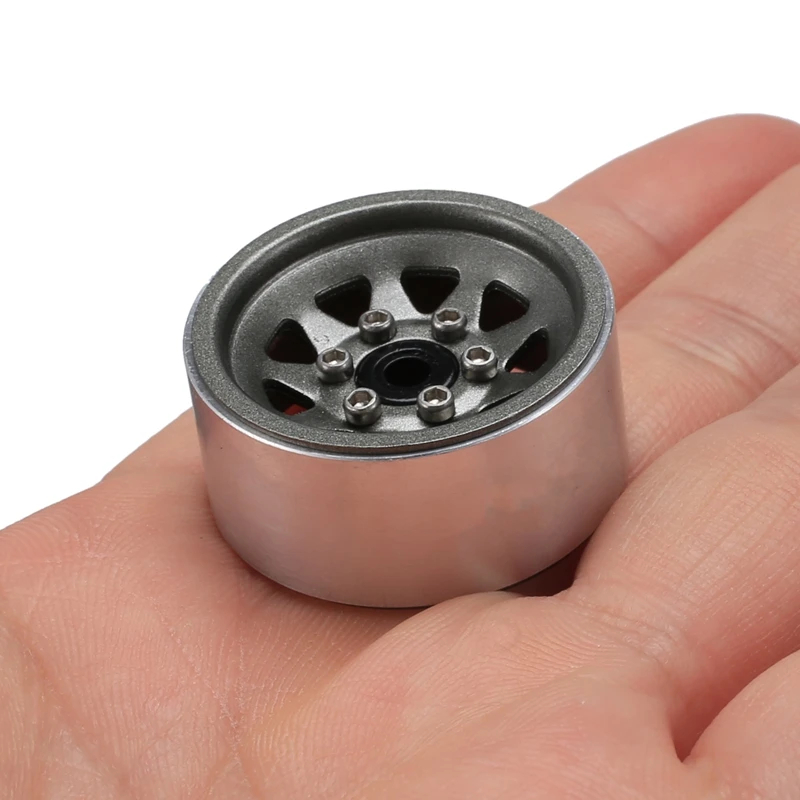 Steel 1.0 Beadlock Wheel Rim Wheel Hub For 1/24 RC Crawler Car Axial SCX24 Deadbolt C10 Jeep Gladiator Bronco