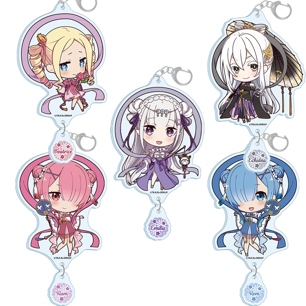 Re:Zero − Starting Life in Another World Emilia Rem Ram Beatrice Echidna Official Acrylic Keychain Bag pendant anime goods Gifts