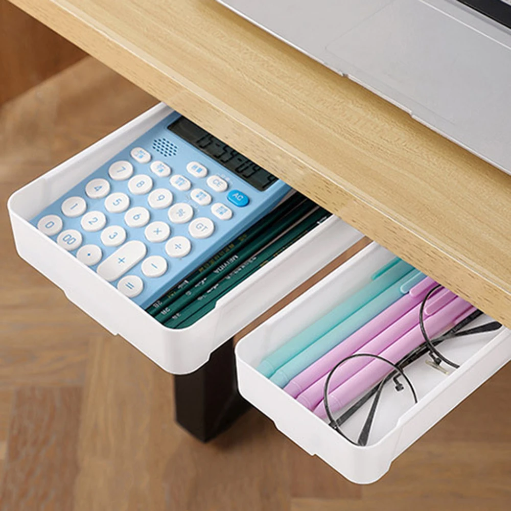 Management Box Cable Management Box Storage Box Under-Desk Seamless Paste Storage Box Hidden Organizer Home Storage VC