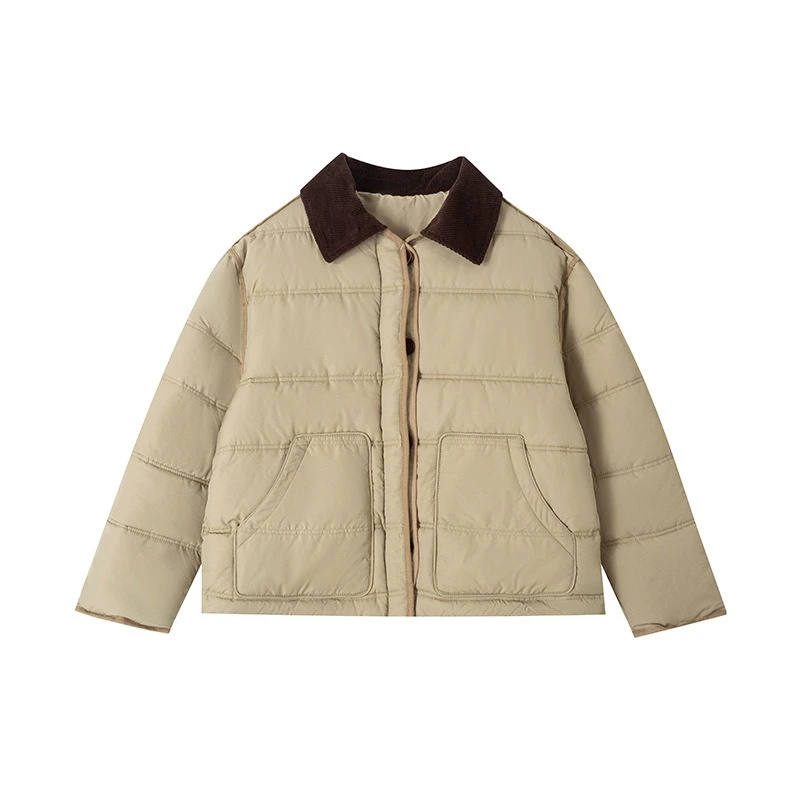 2025 Winter Short Loose Korean Zipper Women's Casual Cotton-padded Jacket