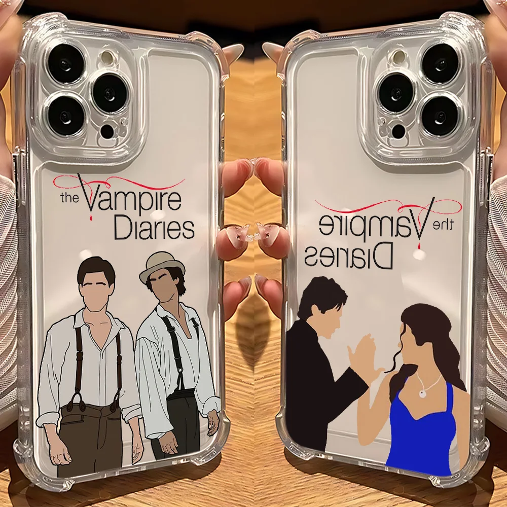 Heiße The V-Vampires D-Diaries Handyhülle für iPhone 16 15 14 13 12 11 Mini Pro Max X XR XS Max Plus stoßfeste transparente Abdeckung