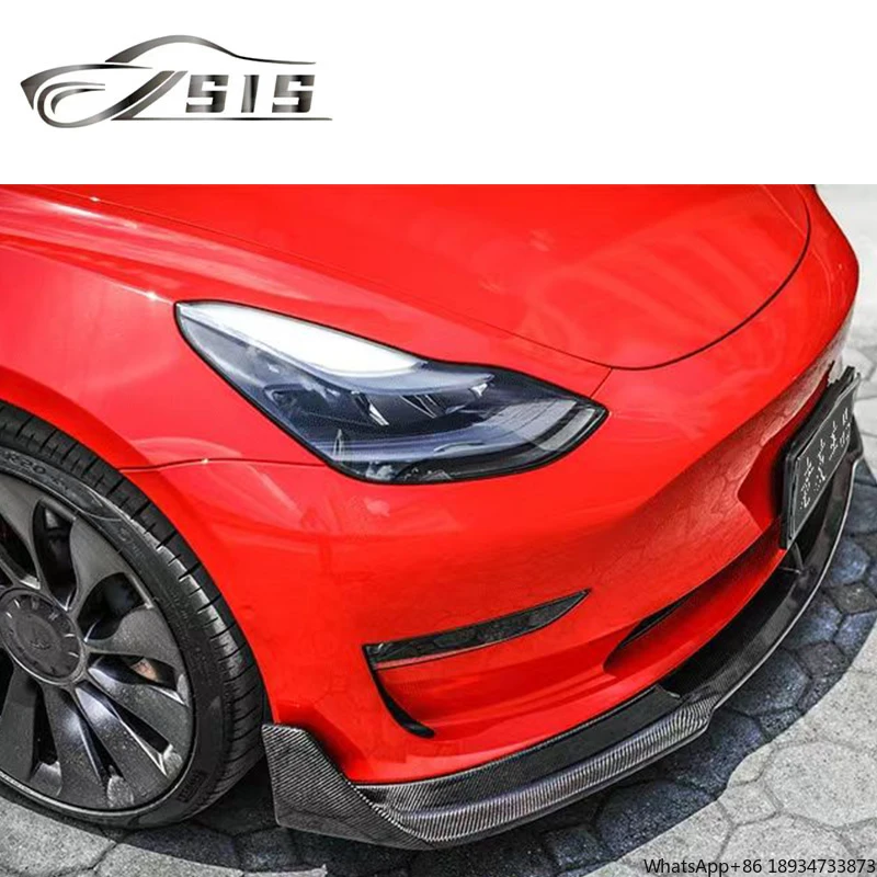 Model 3 V Style Bodykit For Model3 Carbon Fiber Material Front Lips Rear DIffuser Trunk Spoiler Side Skirts Accessories Parts