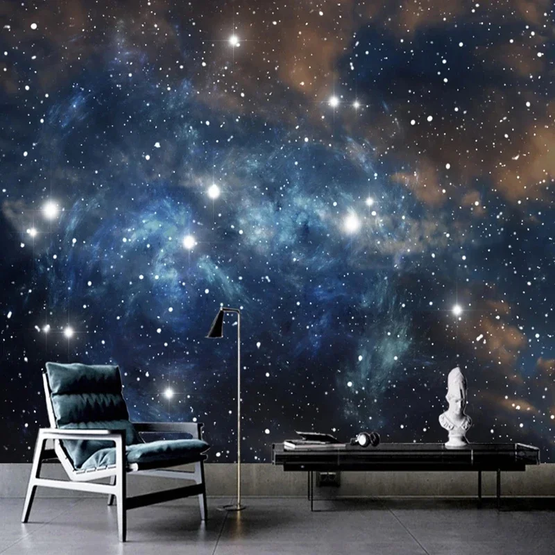 

Custom 3D Wall Cloth European Vintage Starry Sky Scenery Mural Wallpaper Bedroom Living Room Restaurant Backdrop Decor Wallpaper