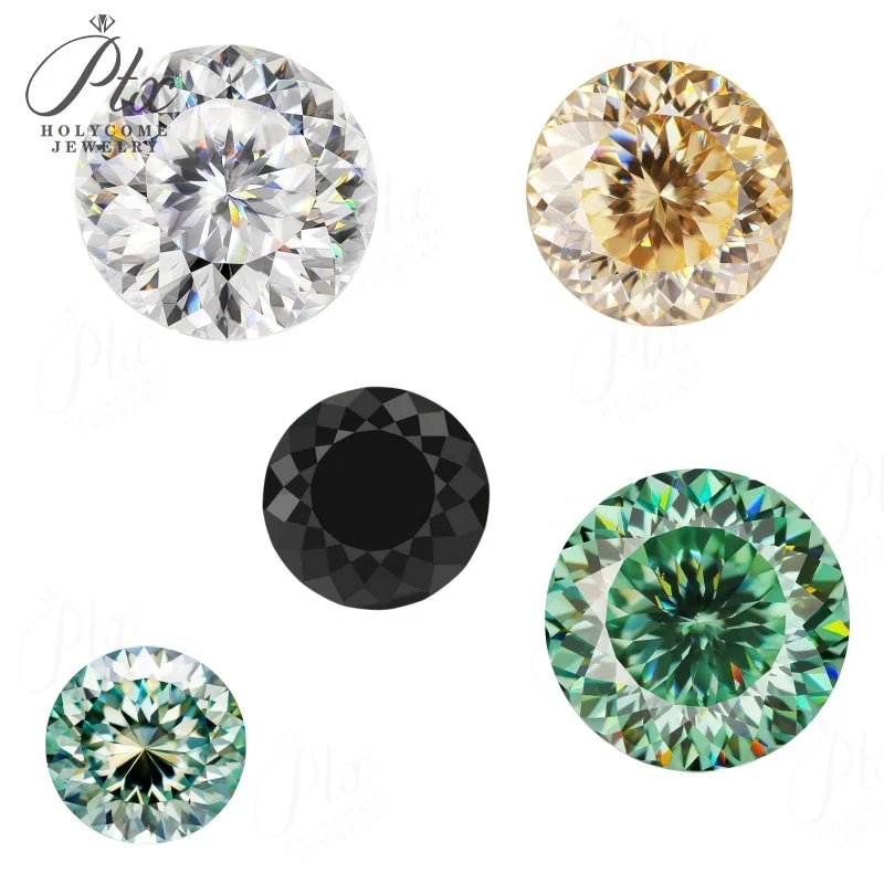 

Multicolor 100-Facet Cut Moissanite Round for Jewelry Creation Engagement Rings Necklaces and Custom Luxury Accessories