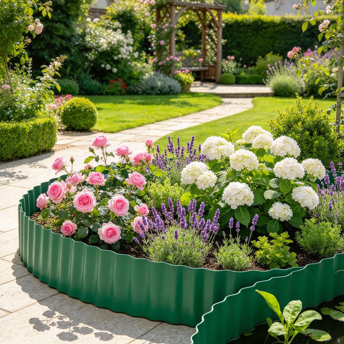 Garden Edge Metal Fence Outdoor Decor Panels Fences Courtyard Design Edging Flower Bed Breeze Views Palisade Hammered Use View