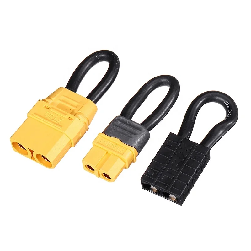 10개입 아마스 XT60 XT60H 암 플러그 12AWG RC 배터리 DIY 부품-단락 회로 배터리 점퍼 케이블 와이어 바인드 플러그 루프 RC 부품