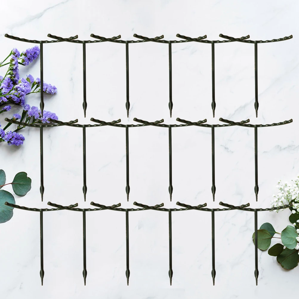 

3 упаковки, 18 комплектов U-образной пластиковой стойки для поддержки растений, прочная подставка для овощей для вьющихся растений, простая сборка, зеленые цветы