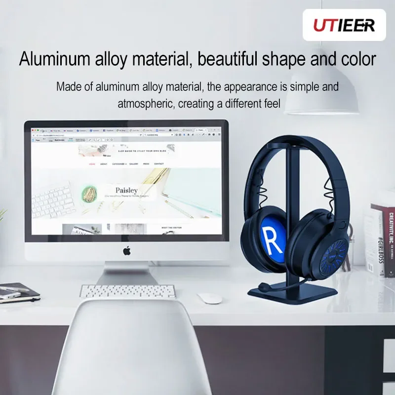 Aluminum Alloy Headphone Holder With Fixed Display Hanger Detachable And Multifunctional Esports Headset Key Storage Bracket