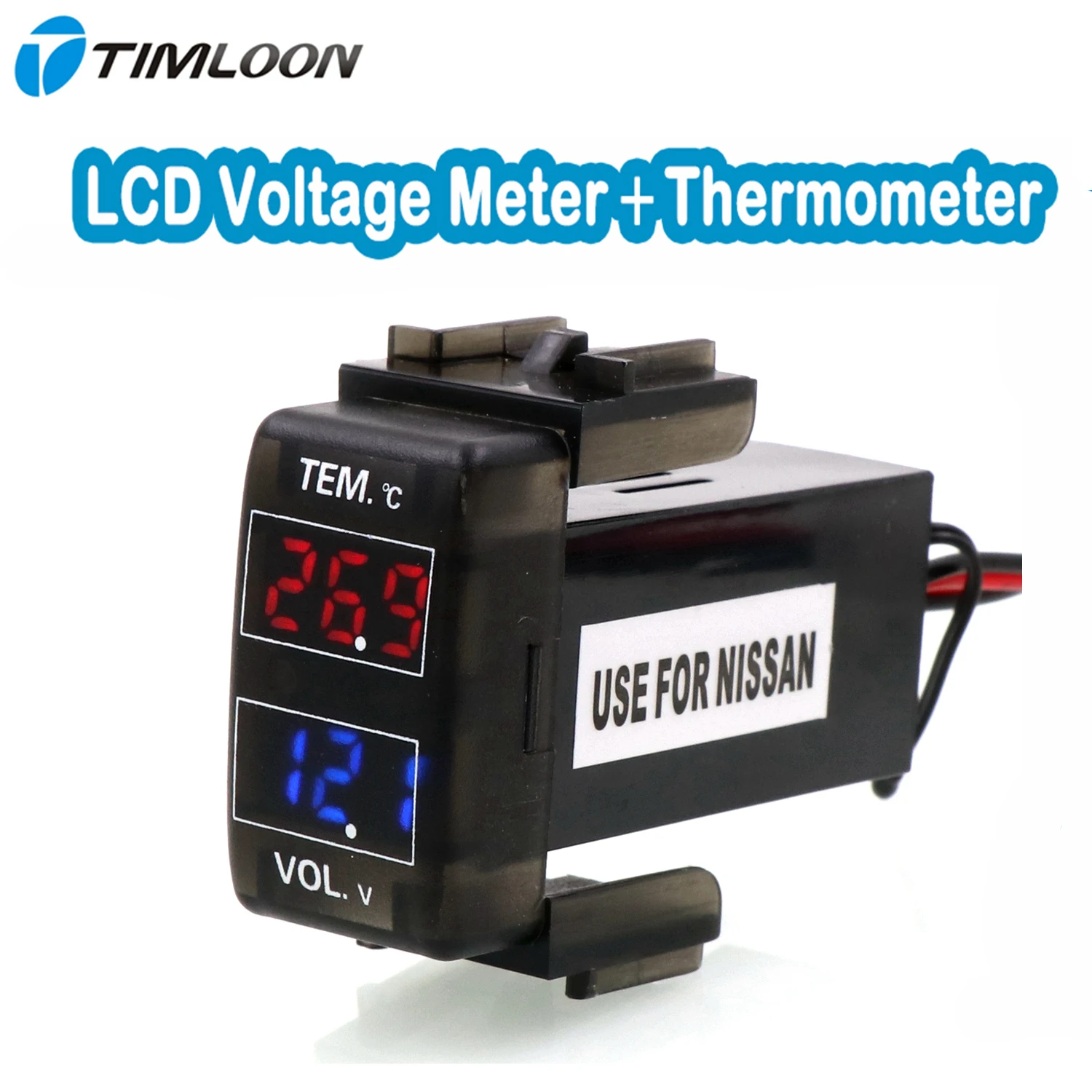Car Voltmeter, Interior Temperature Display, Battery Monitor For NISSAN, Qashqai, Tida, X-trail, Sunny, NV200