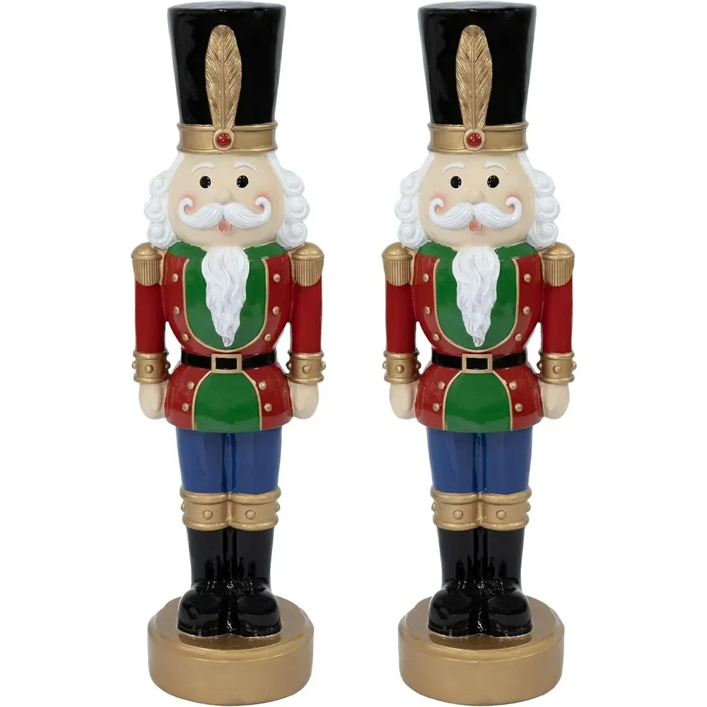 Sunnydaze 3ft Tommy The Toy Soldier Nutcracker Christmas Decoration - Polyresin Indoor or Outdoor Nutcracker Statue