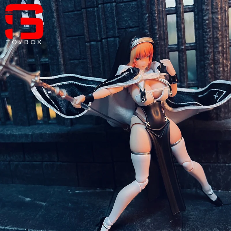 متوفر في المخزون 1/12 مقياس أنثى الجندي الحلزون قذيفة راهبة مطبوعة عباءة المشهد اكسسوارات صالح 6 ''عمل الشكل الجسم الدمى #5