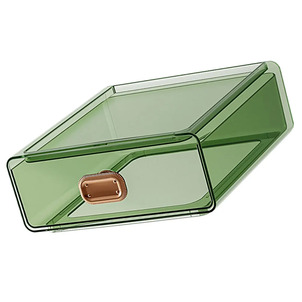 صندوق تخزين شفاف على شكل درج منظم مقاوم للغبار بسعة كبيرة لمجوهرات أحمر الشفاه وأشتات مكياج سطح المكتب #3